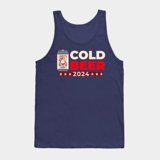 Cold Beer 2024! Modern Presidential Election Beer Lover's Parody Tank Top